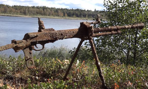 Пулеметное гнездо в финском блиндаже: находка в карельских лесах