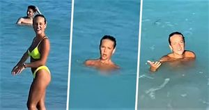 Пранкер подсунул своей девушке растворяющийся в воде купальник и снял ее панику на видео