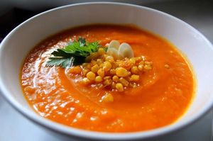 Тыквенный суп с кукурузой и сладким перцем