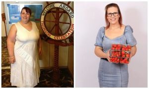 Женщина похудела, благодаря клубничной диете, на 64 кг