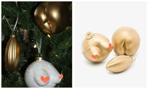 Новый Год с перчинкой: известный британский дизайнер создала елочные шары в виде женских прелестей