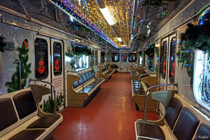 В новогоднюю ночь покаталась на новогоднем поезде метро