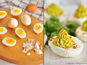 Как идеально отварить яйца вкрутую... и они же фаршированные с авокадо