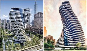 На Тайване почти готова жилая башня в виде спирали ДНК с садами на каждом этаже