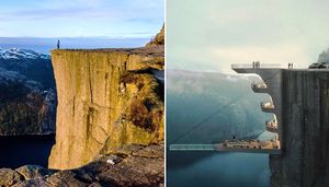 В Норвегии появится отель в скале с прозрачным бассейном, свисающим над пропастью