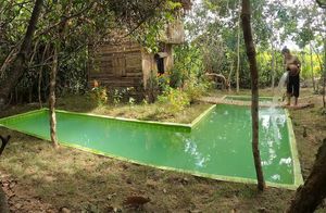 Видео: Девушка построила из бамбука виллу с бассейном в глухом лесу