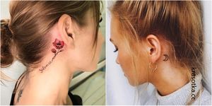 Татуировки за ухом: как выбрать и на что обращать внимание (+13 фотоидей)
