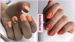 Короткие оранжевые ногти: 30 ярких и модных идей для элегантных леди