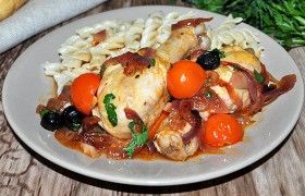 Курица с томатами по-средиземноморски – пошаговый фоторецепт