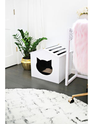 Аккуратный домик-туалет для кошки своими руками
