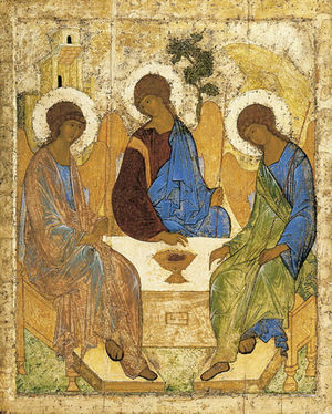 Чаша искупления: 12 библейских символов, зашифрованных в «Троице» Андрея Рублева