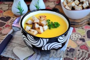 Суп-пюре из тыквы с плавленным сыром