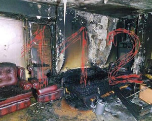 Опубликованы фотографии из сгоревшей квартиры Марины Хлебниковой