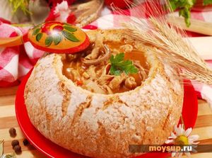 С любовью из Чехии — грибной суп в хлебе