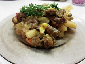 Вкусный ужин: Картофель томленый с говядиной со смесью «По-мексикански»