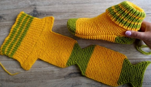 Турецкое вязание: Носки на двух спицах своими руками