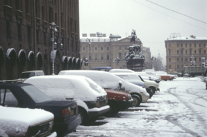 1992. Франсуаза Демюльдер в зимнем Санкт-Петербурге