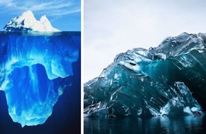 Видео: Как переворачиваются огромные айсберги, и как выглядит их подводная часть