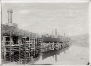 1906. Сретенск. Строительство канонерских лодок Отдельного отряда судов Сибирской флотилии