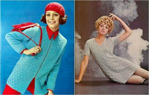 Ретро коллекция женского трикотажа из модных журналов 1970-х