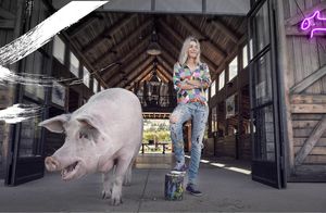 12 фото свинки Пигкассо, первой в мире художницы с пятачком