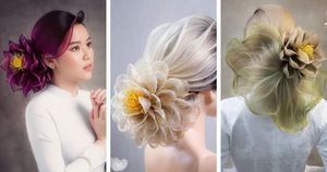 Талантливый парикмахер создаёт женские причёски, которые выглядят как распустившиеся цветы