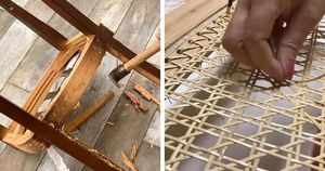 Вместо того чтобы выбросить, талантливая рукодельница сама обновила старые деревянные стулья