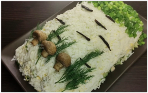Праздничный салат "Берёзка" - очень вкусный и красивый. На Новый год, 8 марта и другие праздники!
