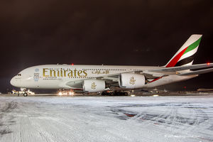 Самый большой лайнер Airbus A380 вновь летает в Россию!