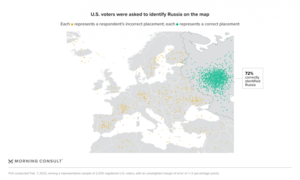 Американцы ищут Украину и Россию на карте