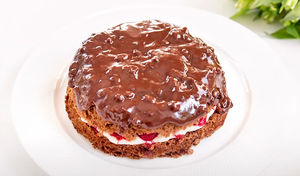 Ленивый шоколадный торт с ягодами в микроволновке