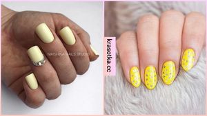 Желтые короткие ногти: 50+ ярких и солнечных идей