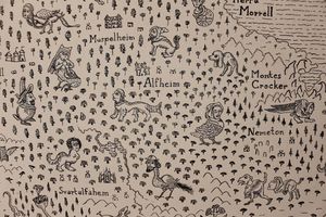 Марио Яир ТС: средневековая карта мира на двери