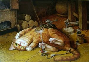 «Картины от печки»: приключение кота Кузьмы в сказочных работах Александра Маскаева