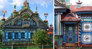 Зачем архитектор-самоучка построил на Урале дом-пряник с советской и церковной символикой и мирными лозунгами