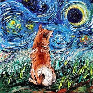 Портреты собак в стиле "Звёздной ночи" Ван Гога
