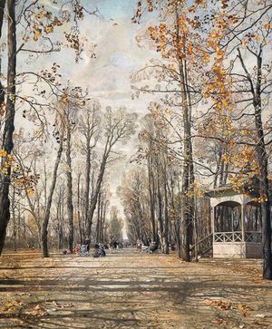 Картина Бродского Летний сад осенью