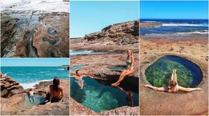 Идеальный отдых: австралийцы, ищущие приключений, спешат исследовать впечатляющие каменные бассейны
