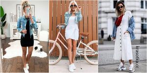 Платье с джинсовой курткой: 12 идей для создания летнего модного лука