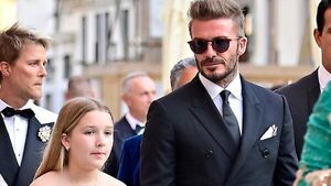 Не модельная фигура: дочка Дэвида Бекхэма показалась с отцом на мероприятии в Венеции