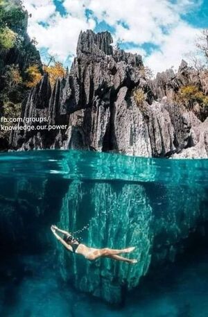 Необычный водоем с солёной и пресной водой — озеро Барракуда, Филиппины