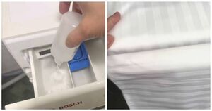 Застиранные, полинявшие белые вещи с пятнами быстро станут вновь белоснежными прямо в стиральной машинке