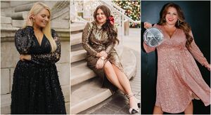 Нарядные и праздничные платья для полных женщин зима 2023: самые модные модели