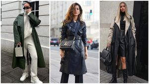 С чем носить кожаный плащ: 15 роскошных идей для стильных дам