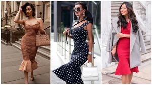 Как и с чем стильно носить платье годе: 13 женственных и модных идей