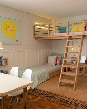 Симпатичная детская комната с ярусами от Cadas Arquitetura