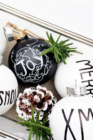 Контрастный черно-белый новогодний декор