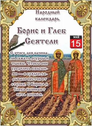 15 мая - Народно-христианский праздник Борис и Глеб Сеятели.