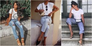 Джинсы и белая футболка: 12 модных и неординарных образов