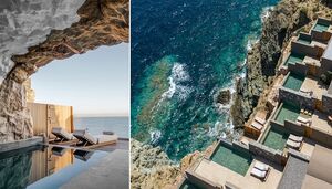 Оздоровительный курорт на вершине скалы острова Крит стал эффектным продолжением пейзажа